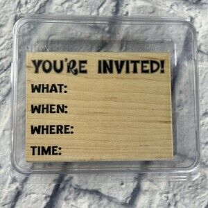 Invitation Rubber Stamp With Details, you're invited Stamp,rubber